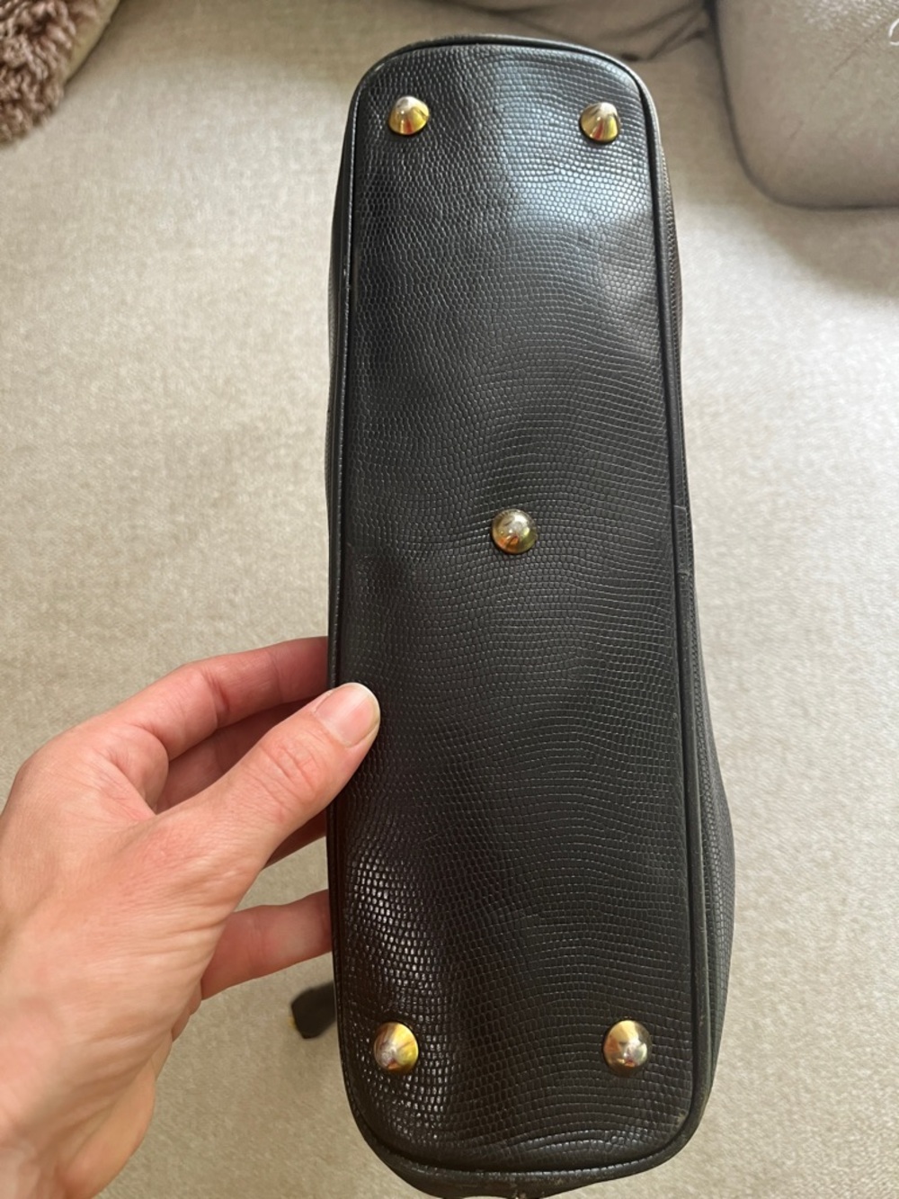 Vintage Neiman Marcus Classic Black Structured Dome Purse Handbag Flawed*** - Picture 15 of 16